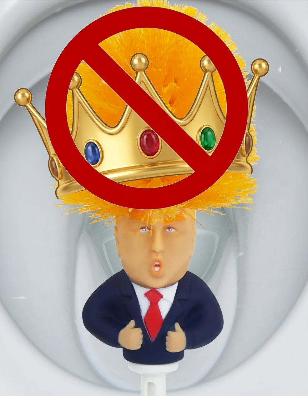 Commander in Crap toilet brush with no crown graphics